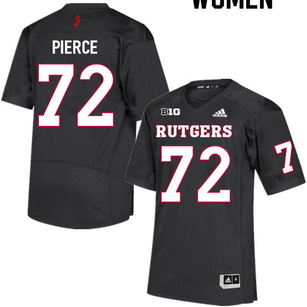 Women #72 Hollin Pierce Rutgers Scarlet Knights College Football Jerseys Sale-Black